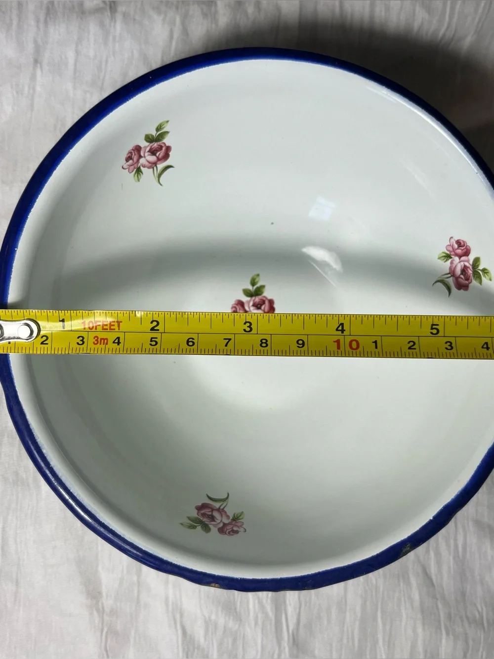 3 Vtg Robert Steffy Bagatelle Enamelware Bowls Shabby Rose Fly Insect Logo